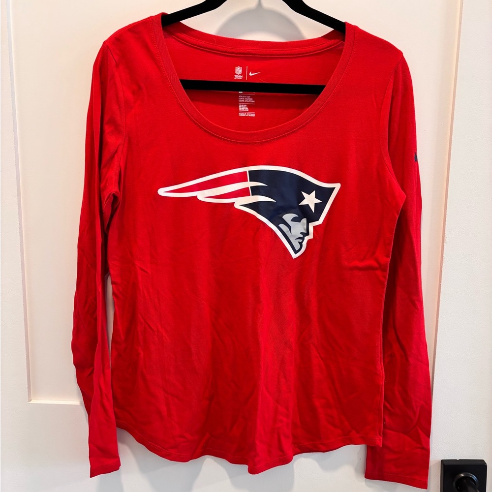 Nike Red Fitted Long Sleeve Tee